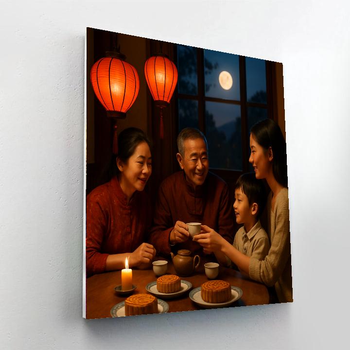 Chinese Mid Autumn Mooncakes Number painting