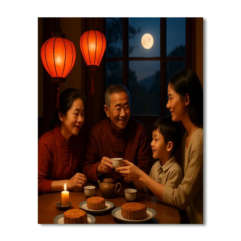 Chinese Mid Autumn Mooncakes Number painting
