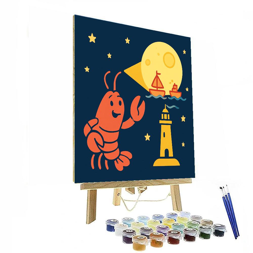Lighthouse Luna Lobster painting number kit