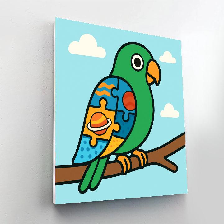 Planet Puzzle Parrot Number painting