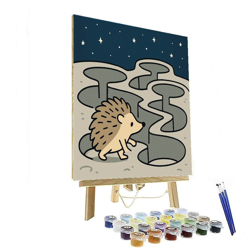 Moon Maze Hedgehog Numbered painting kits