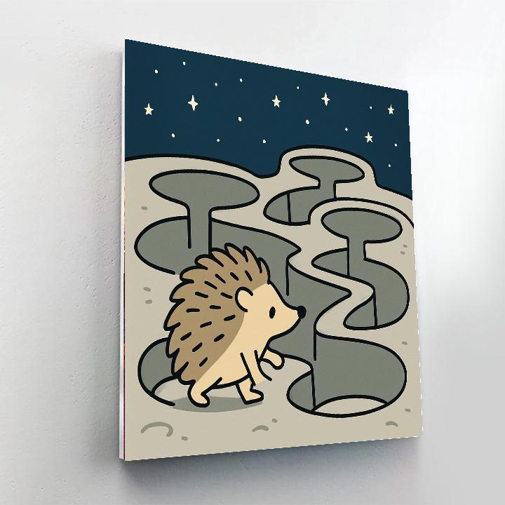 Moon Maze Hedgehog Numbered painting kits