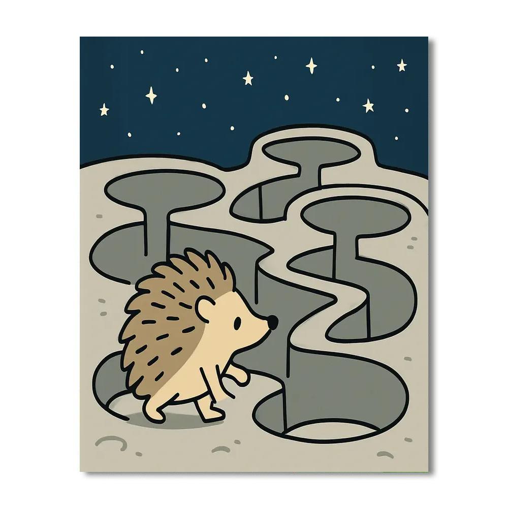 Moon Maze Hedgehog Numbered painting kits