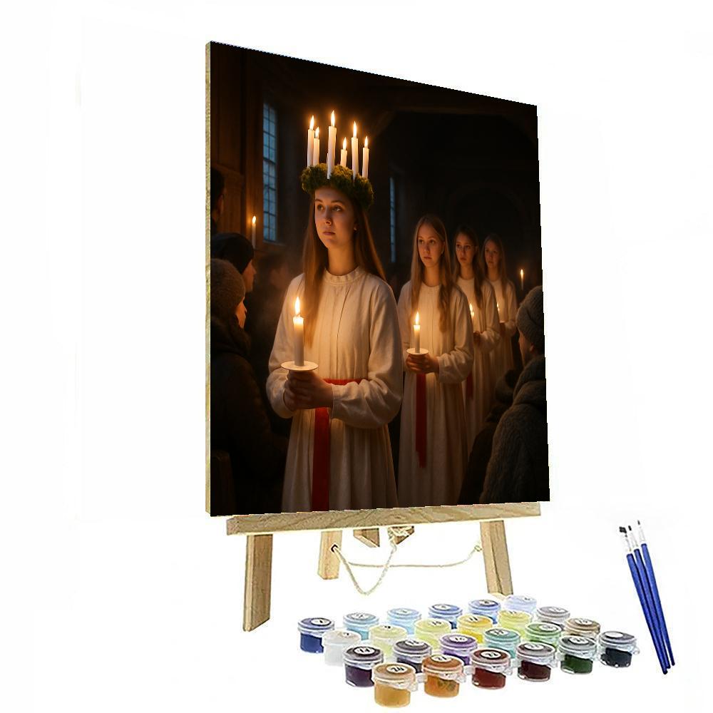 Santa Lucia Candle Procession paint by number