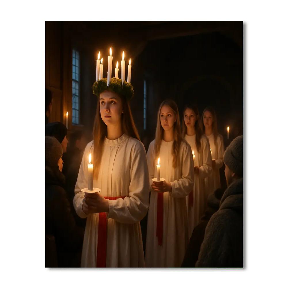 Santa Lucia Candle Procession paint by number