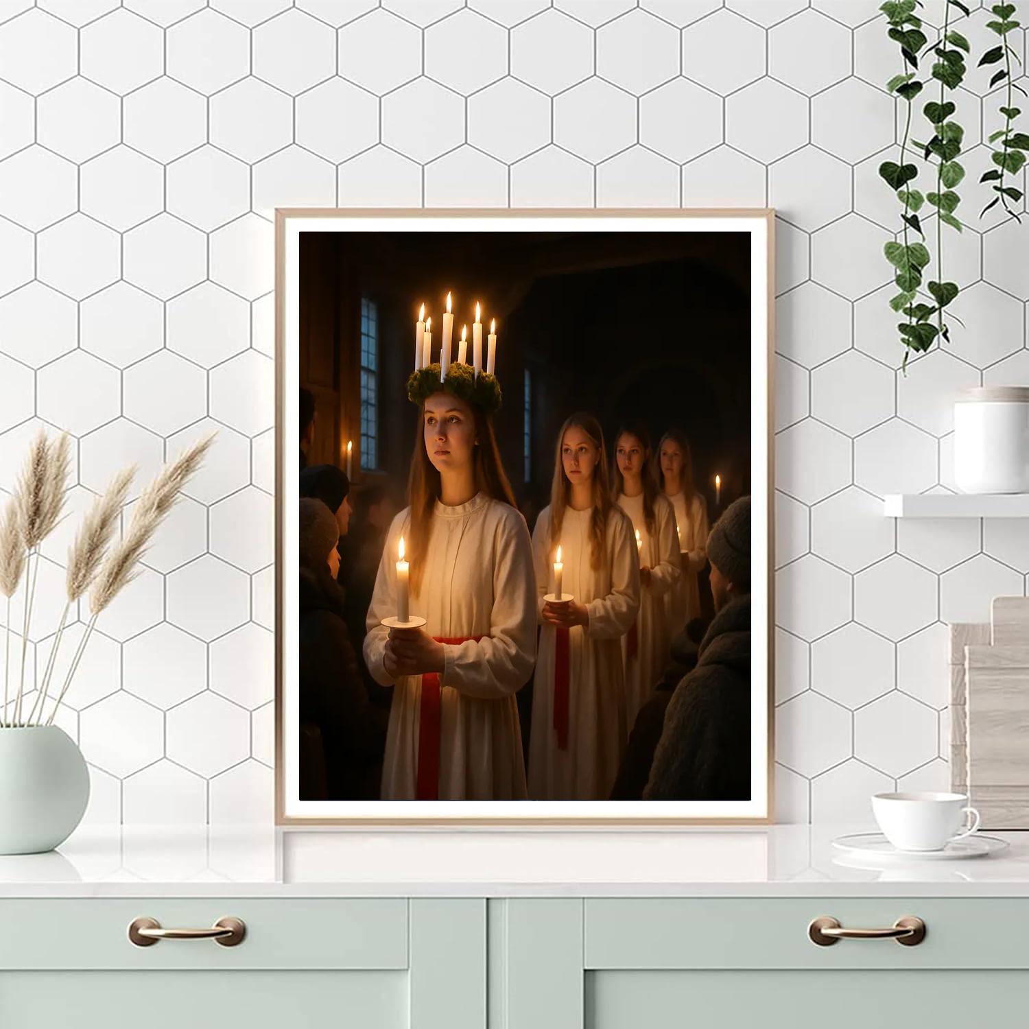 Santa Lucia Candle Procession paint by number