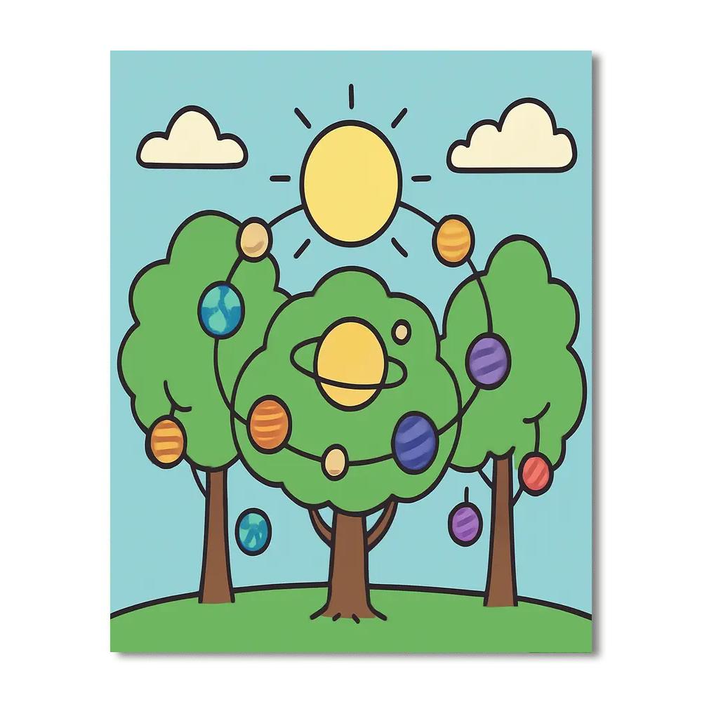 Orbiting Orchard painting number kit