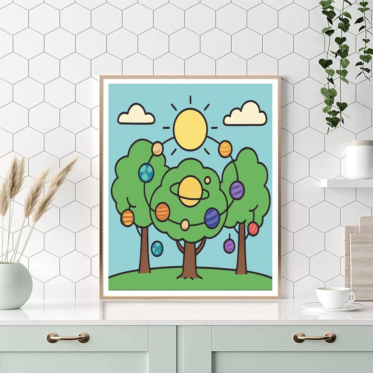 Orbiting Orchard painting number kit