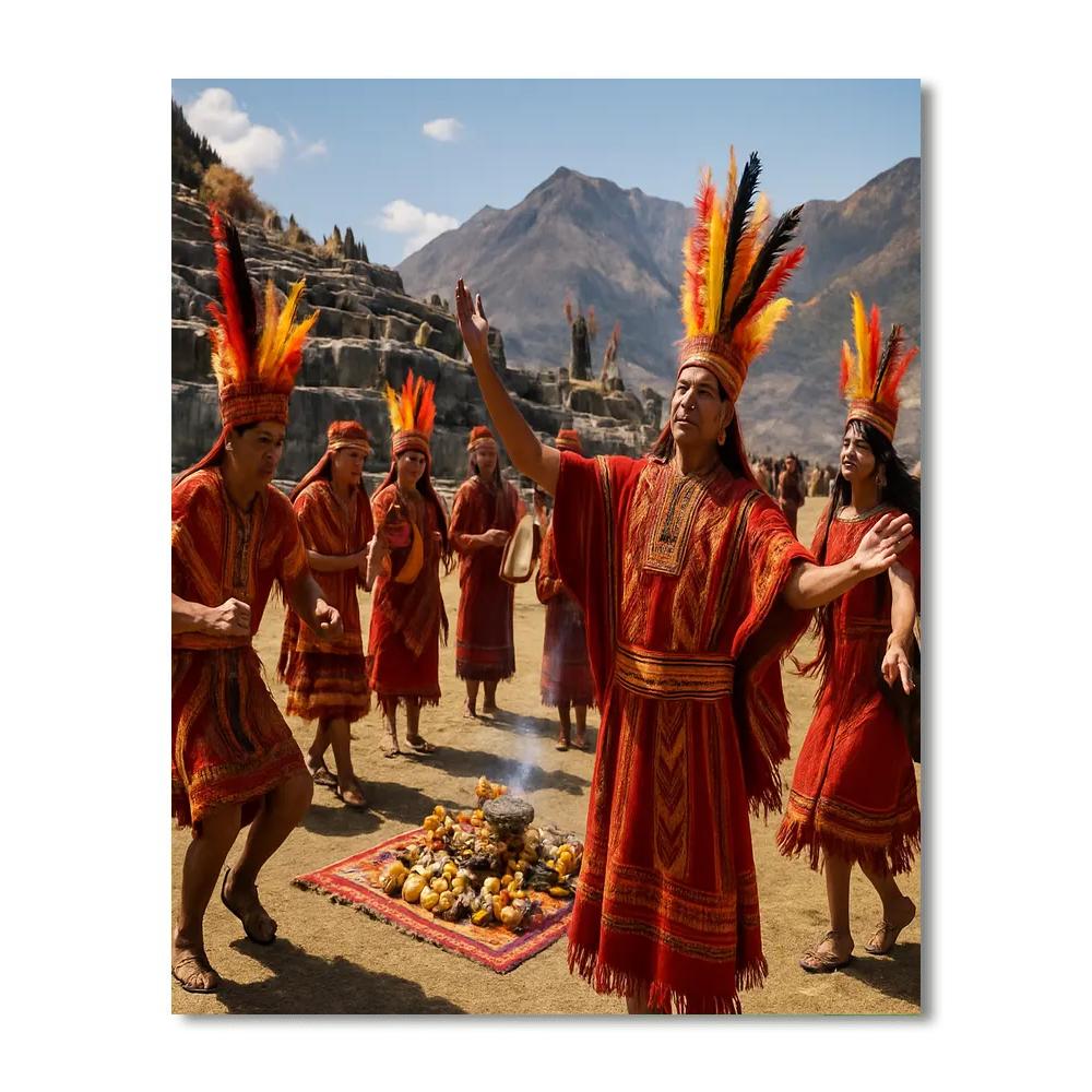 Inti Raymi Sun Festival painting number kit