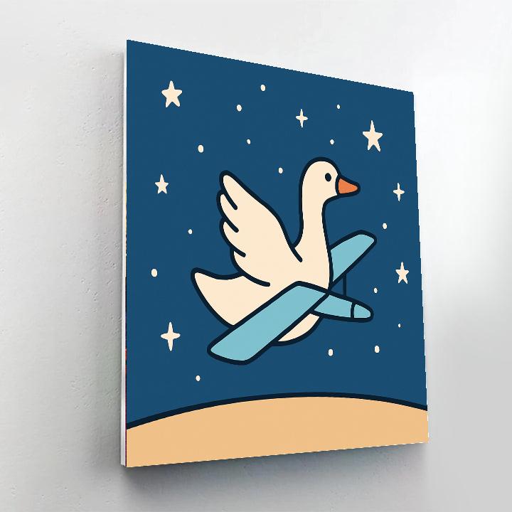 Galaxy Glider Goose painting number kit