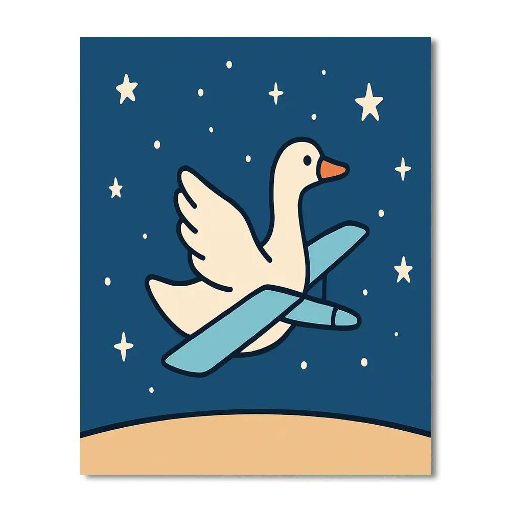 Galaxy Glider Goose painting number kit