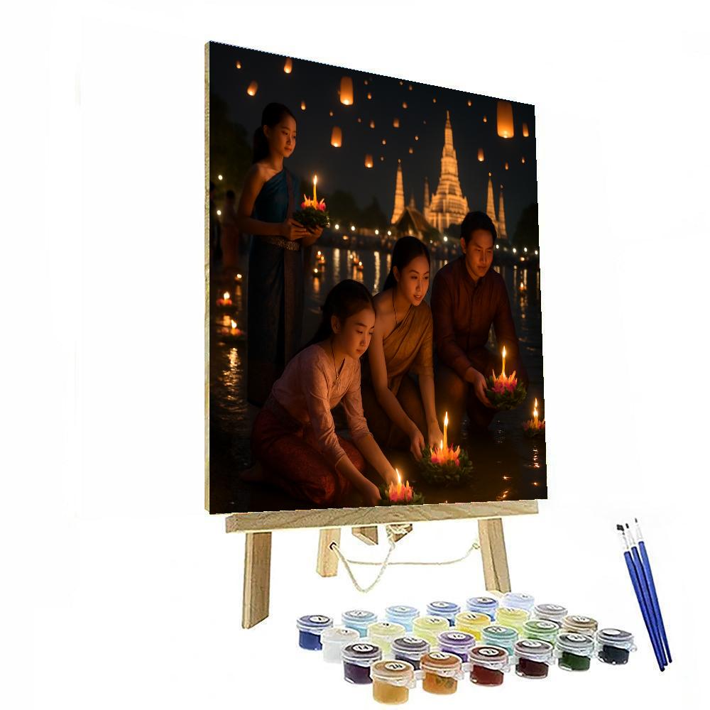 Lanterns At Loy Krathong Numbered painting kits