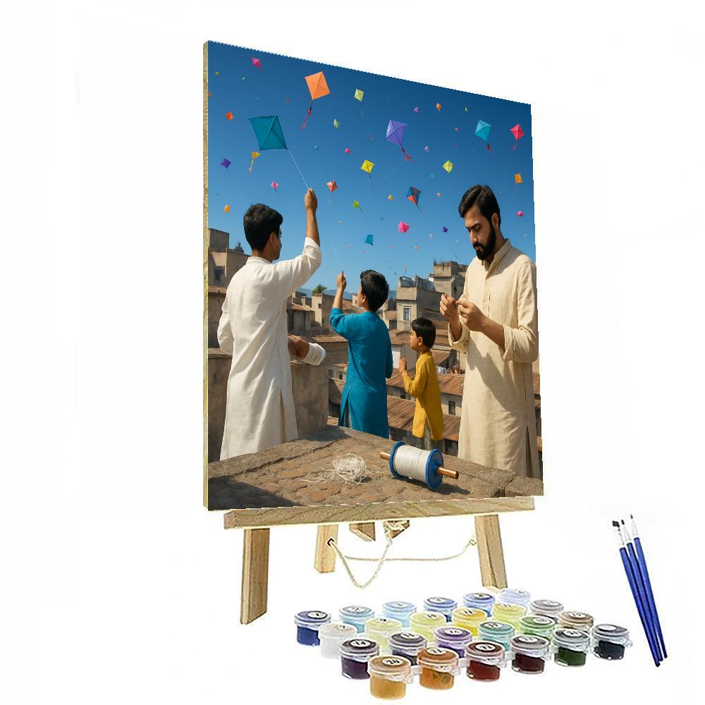 Kite Festival In Gujarat Painting by numbers kit