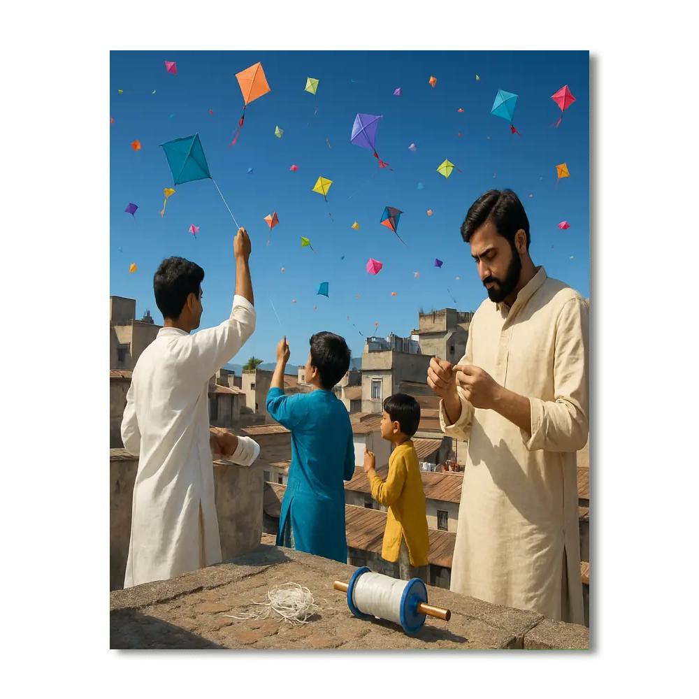 Kite Festival In Gujarat Painting by numbers kit