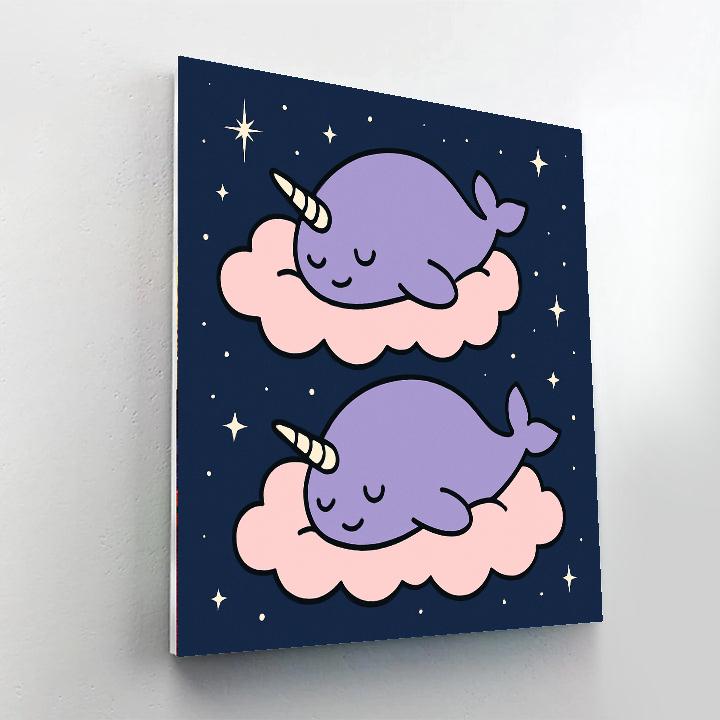 Nebula Napping Narwhals Paint by numbers art