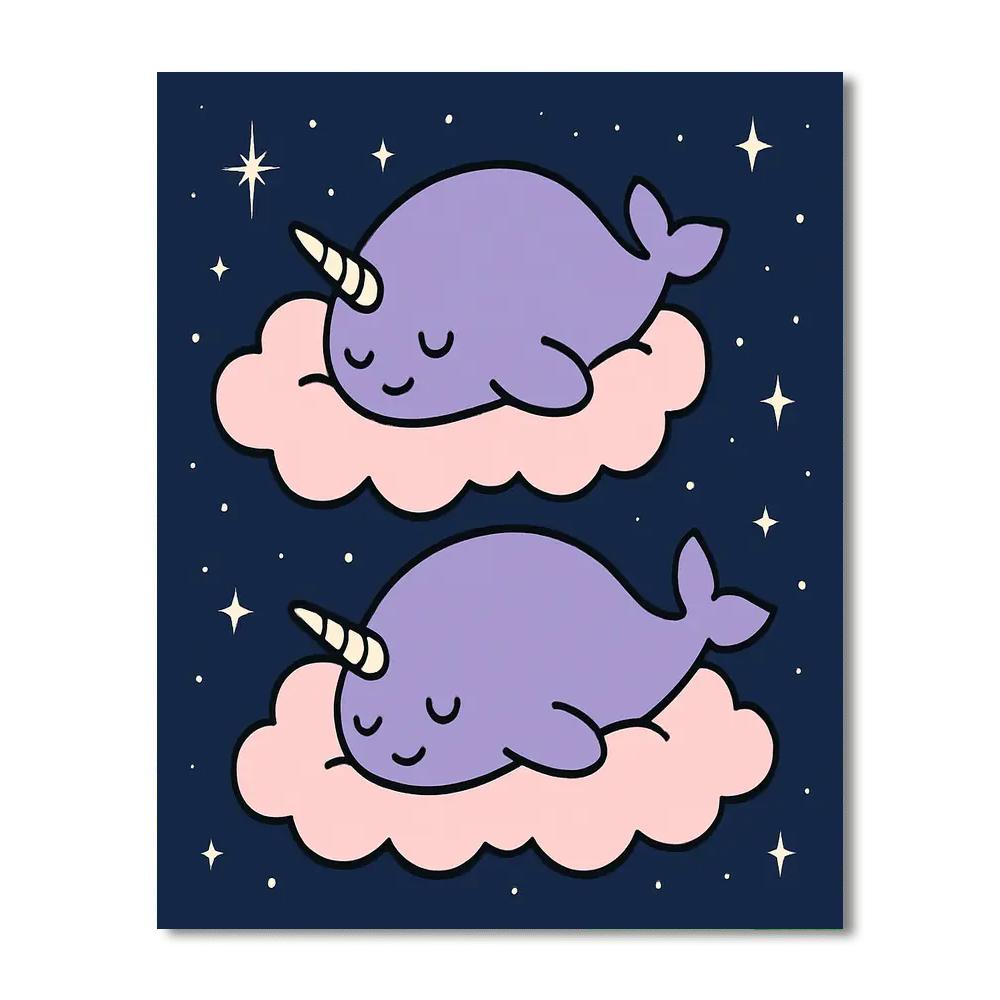 Nebula Napping Narwhals Paint by numbers art