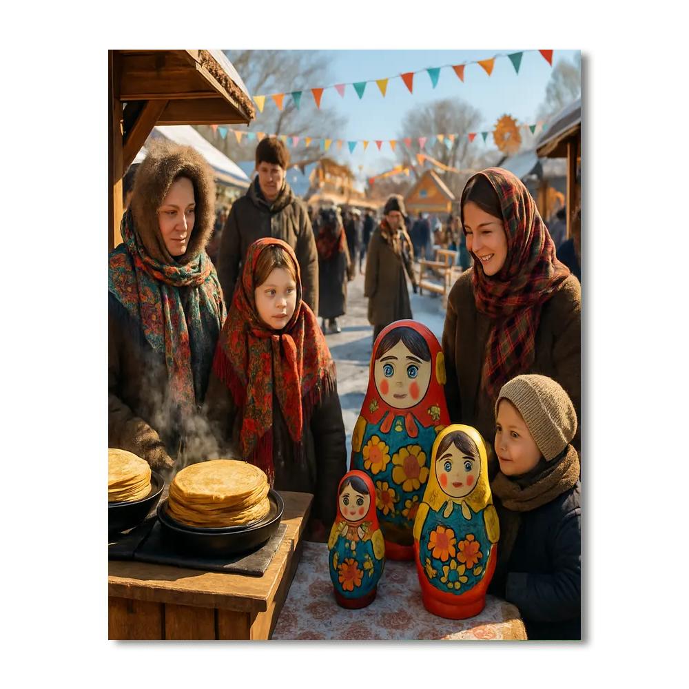 Maslenitsa Pancake Fair Number painting
