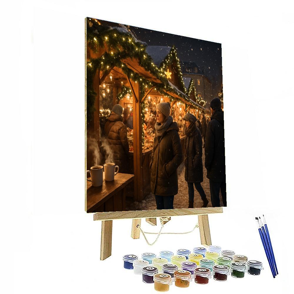 Christmas Market Evening paint by color