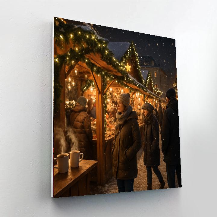 Christmas Market Evening paint by color