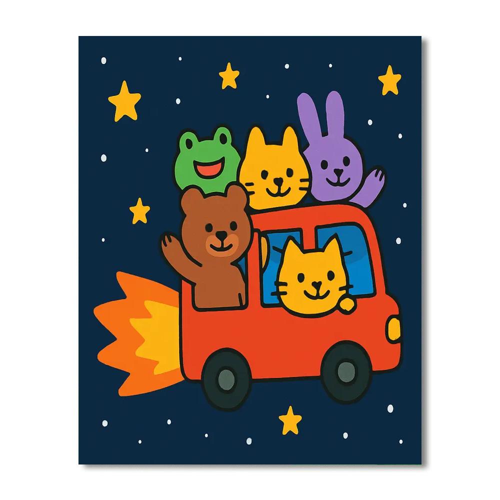 Comet Classroom Bus Number painting