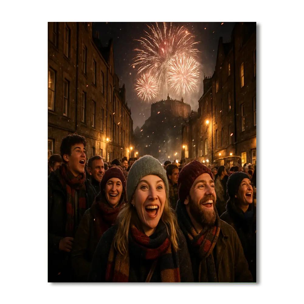 Hogmanay Street Celebration painting number kit