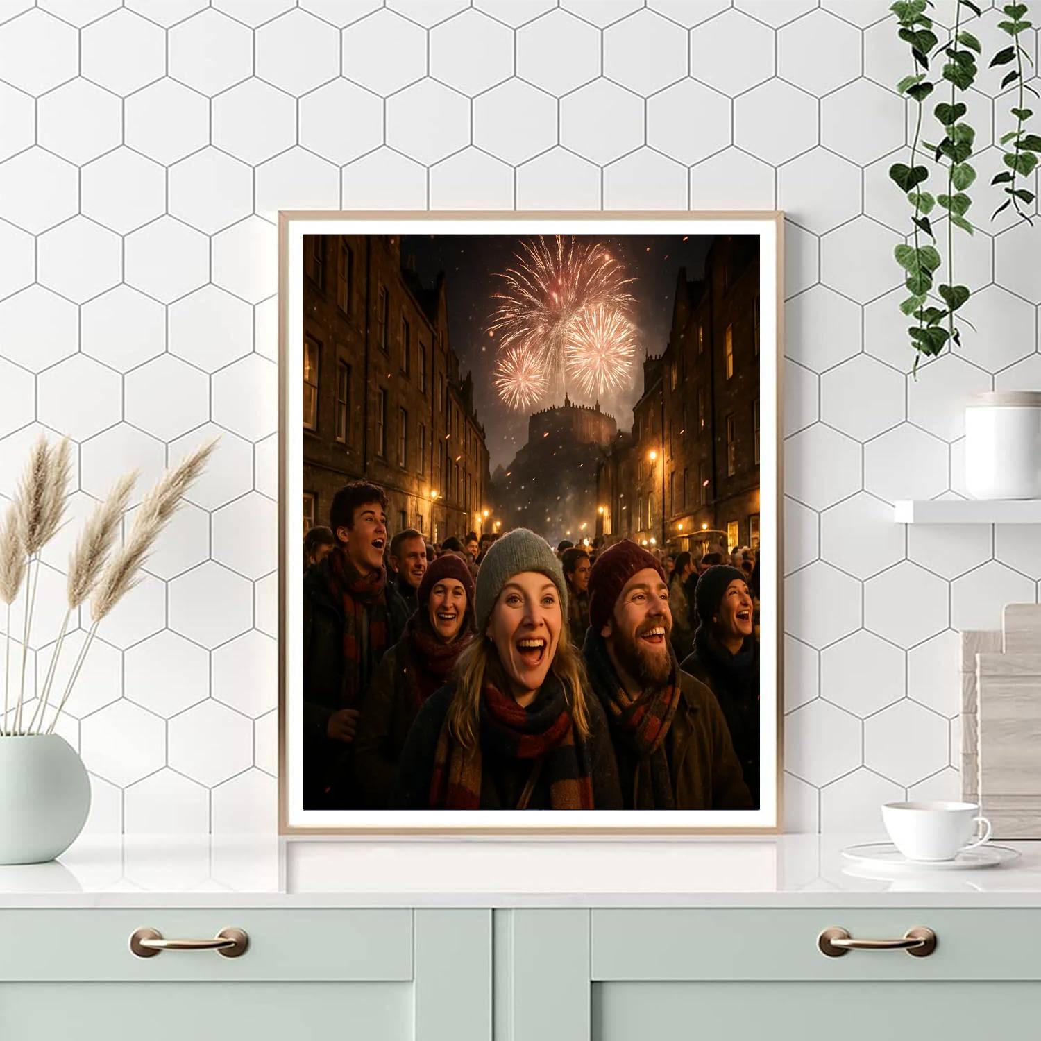 Hogmanay Street Celebration painting number kit