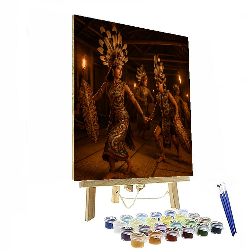 Gawai Dayak Festival Dance DIY paint by numbers