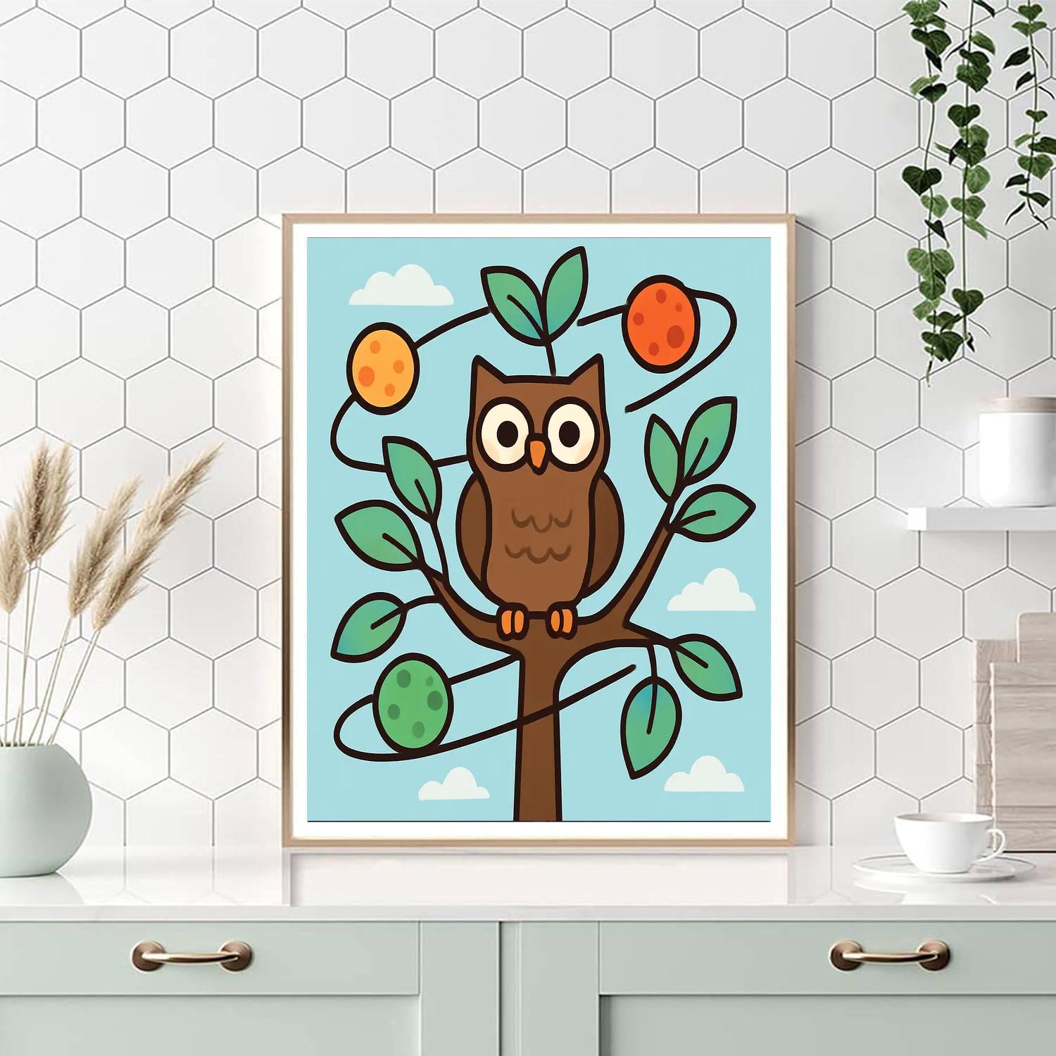 Orbiting Orchard Owl Paint by numbers kits