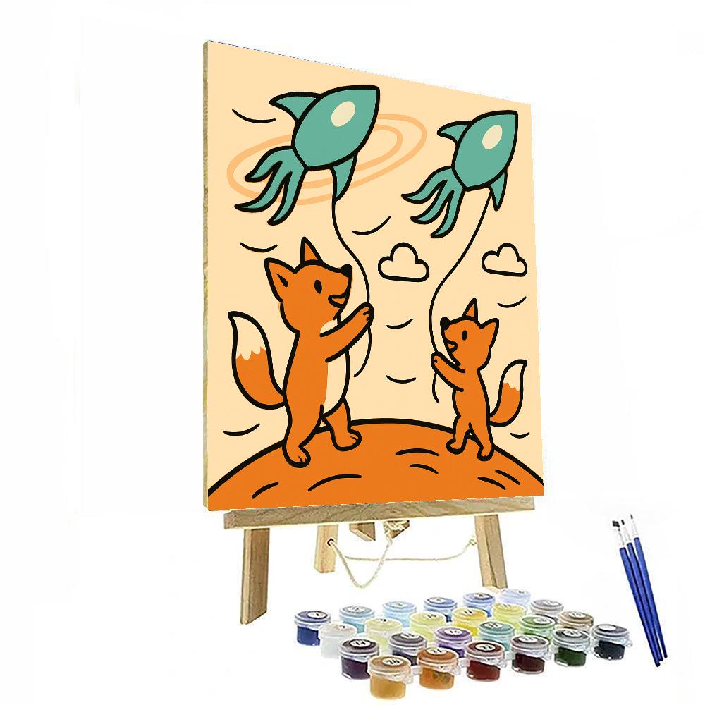 Cosmic Kite Foxes Paint by numbers kits
