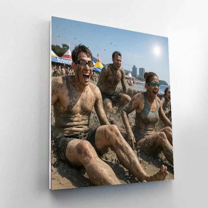Boryeong Mud Festival Beach Paint by numbers art