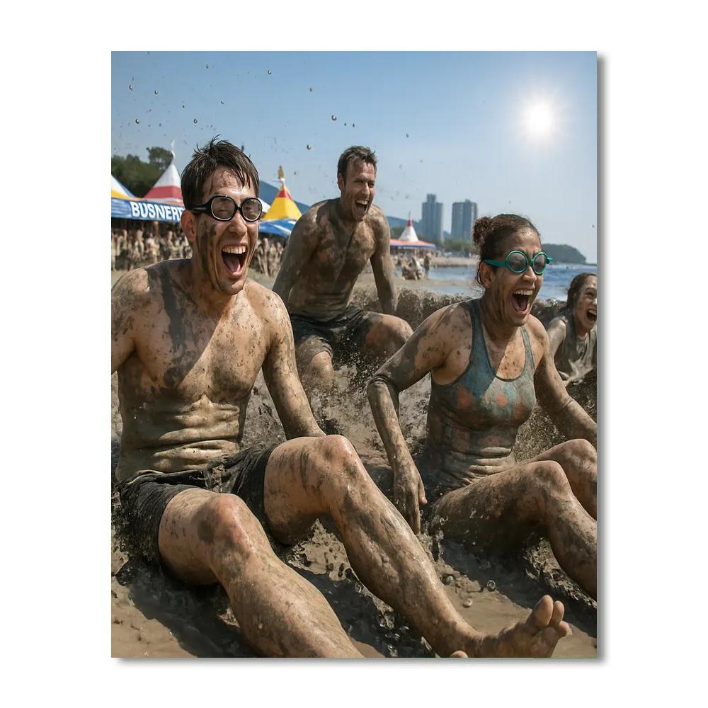 Boryeong Mud Festival Beach Paint by numbers art