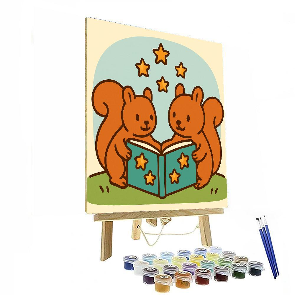 Stellar Storybook Squirrels Paint by numbers kits