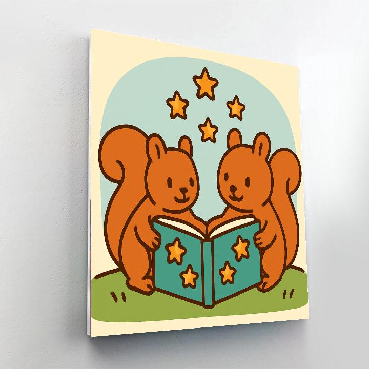 Stellar Storybook Squirrels Paint by numbers kits