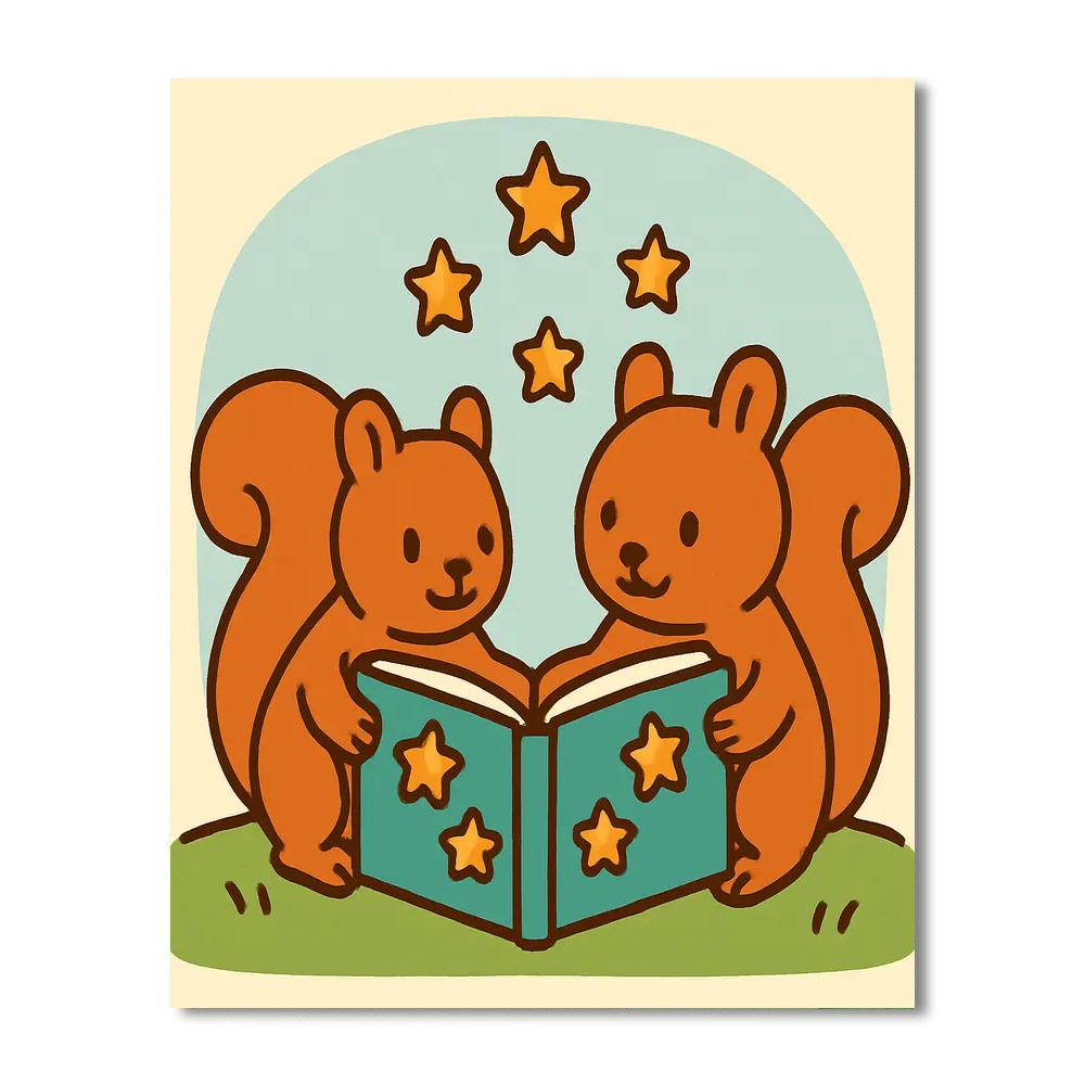 Stellar Storybook Squirrels Paint by numbers kits