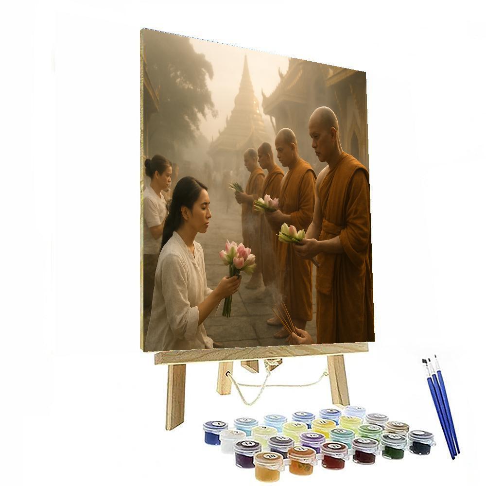 Vesak Day Temple Offerings Painting by numbers kit
