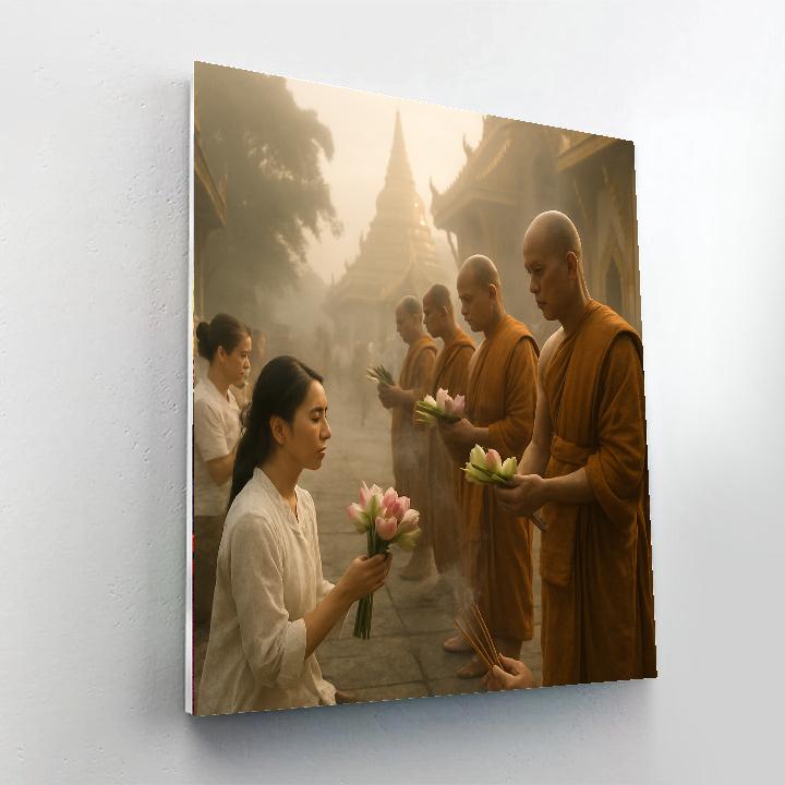 Vesak Day Temple Offerings Painting by numbers kit