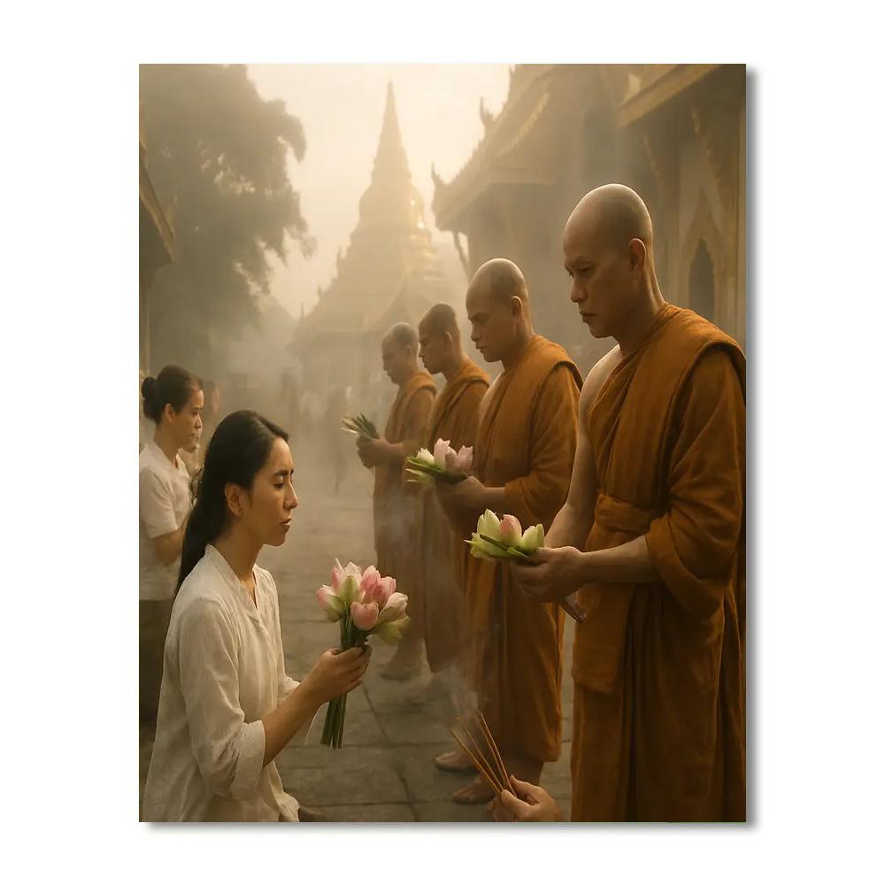 Vesak Day Temple Offerings Painting by numbers kit