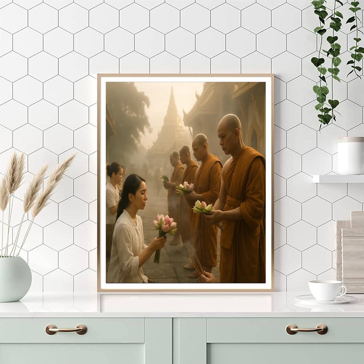 Vesak Day Temple Offerings Painting by numbers kit
