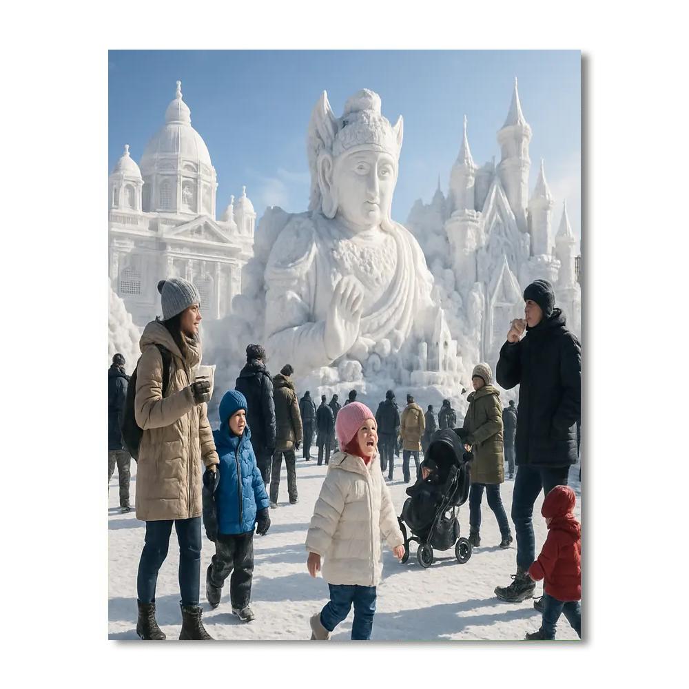 Sapporo Snow Festival Sculptures Number painting