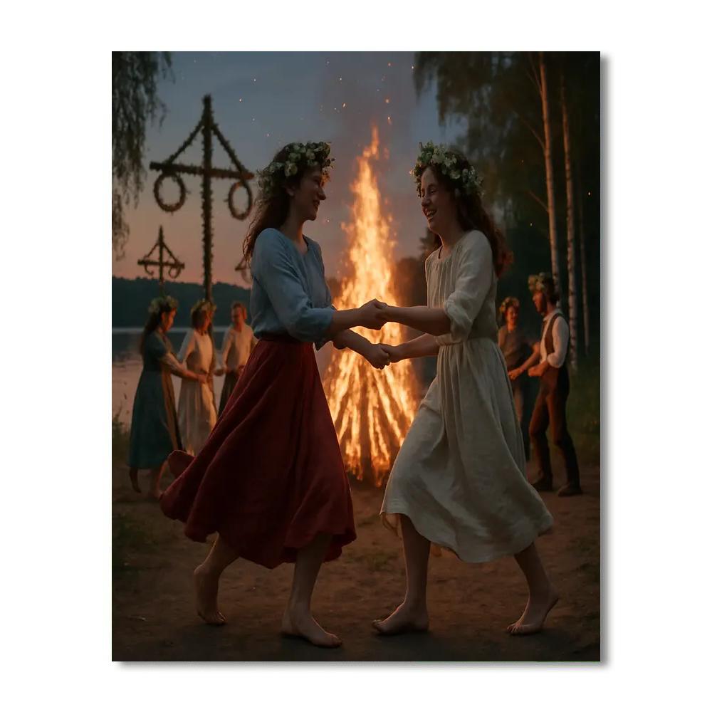 Midsummer Bonfire Scandinavia Paint by numbers kits