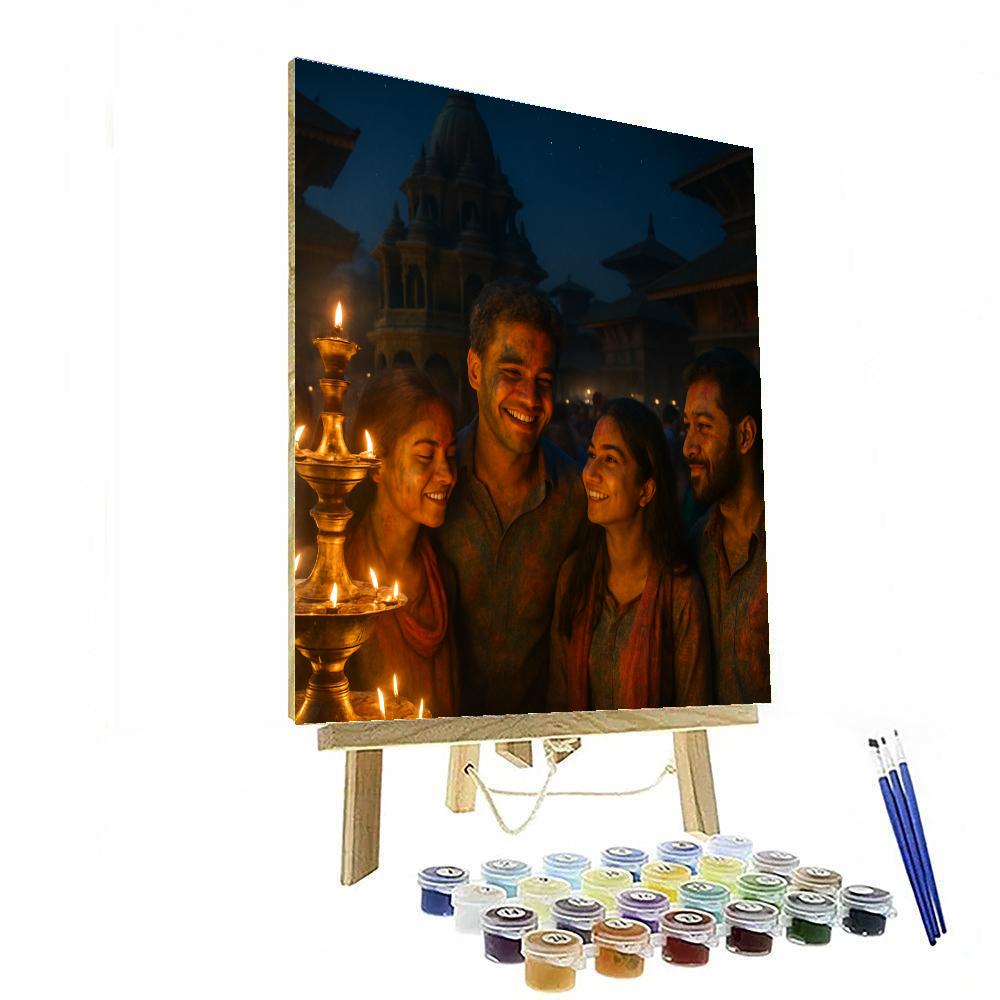Holi Lantern Night Nepal Painting by numbers kit
