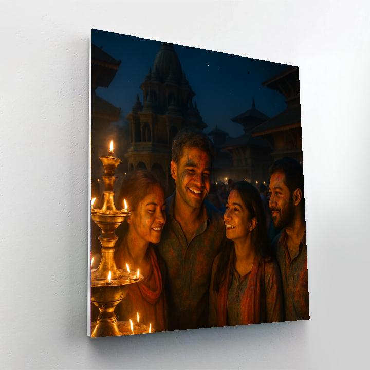 Holi Lantern Night Nepal Painting by numbers kit