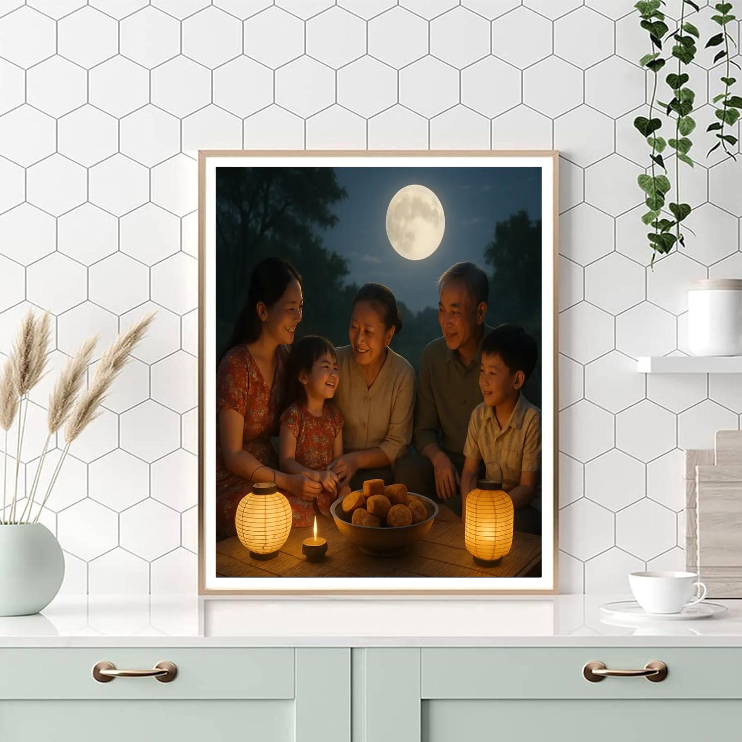Harvest Moon Full Night In China paint by color