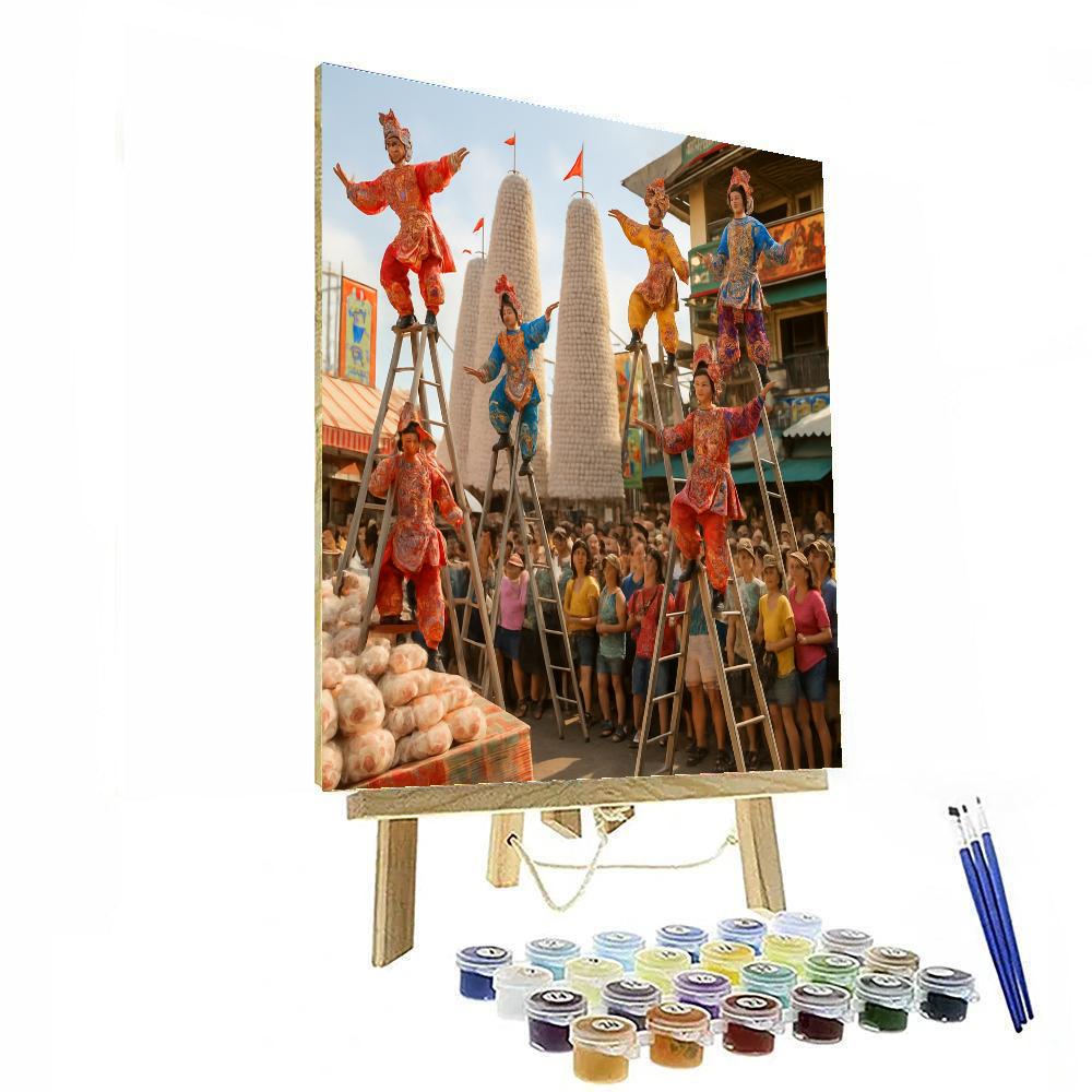 Bun Festival Monkey Parade Paint by numbers art