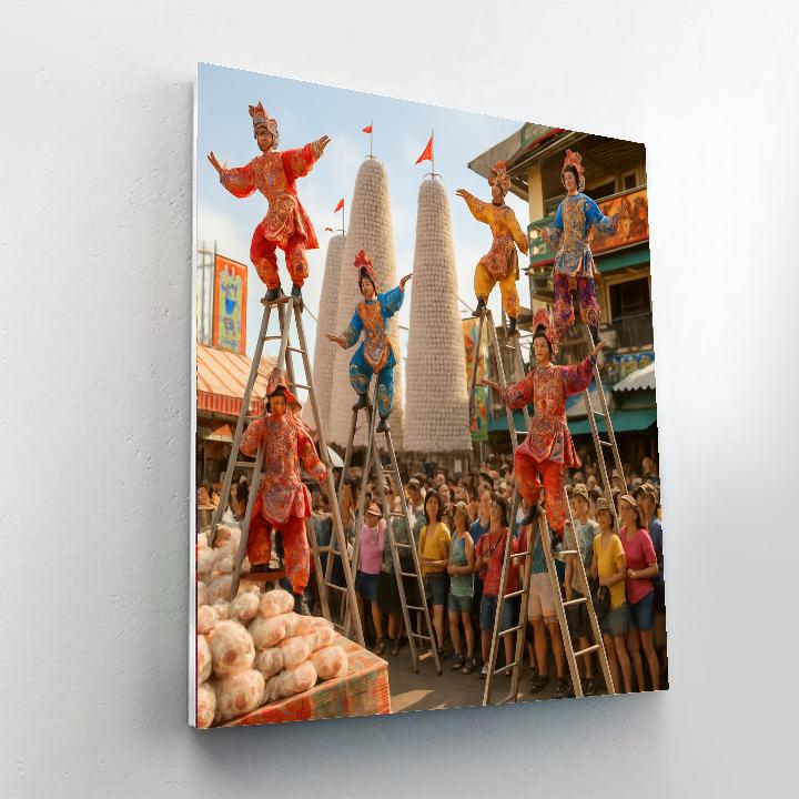 Bun Festival Monkey Parade Paint by numbers art