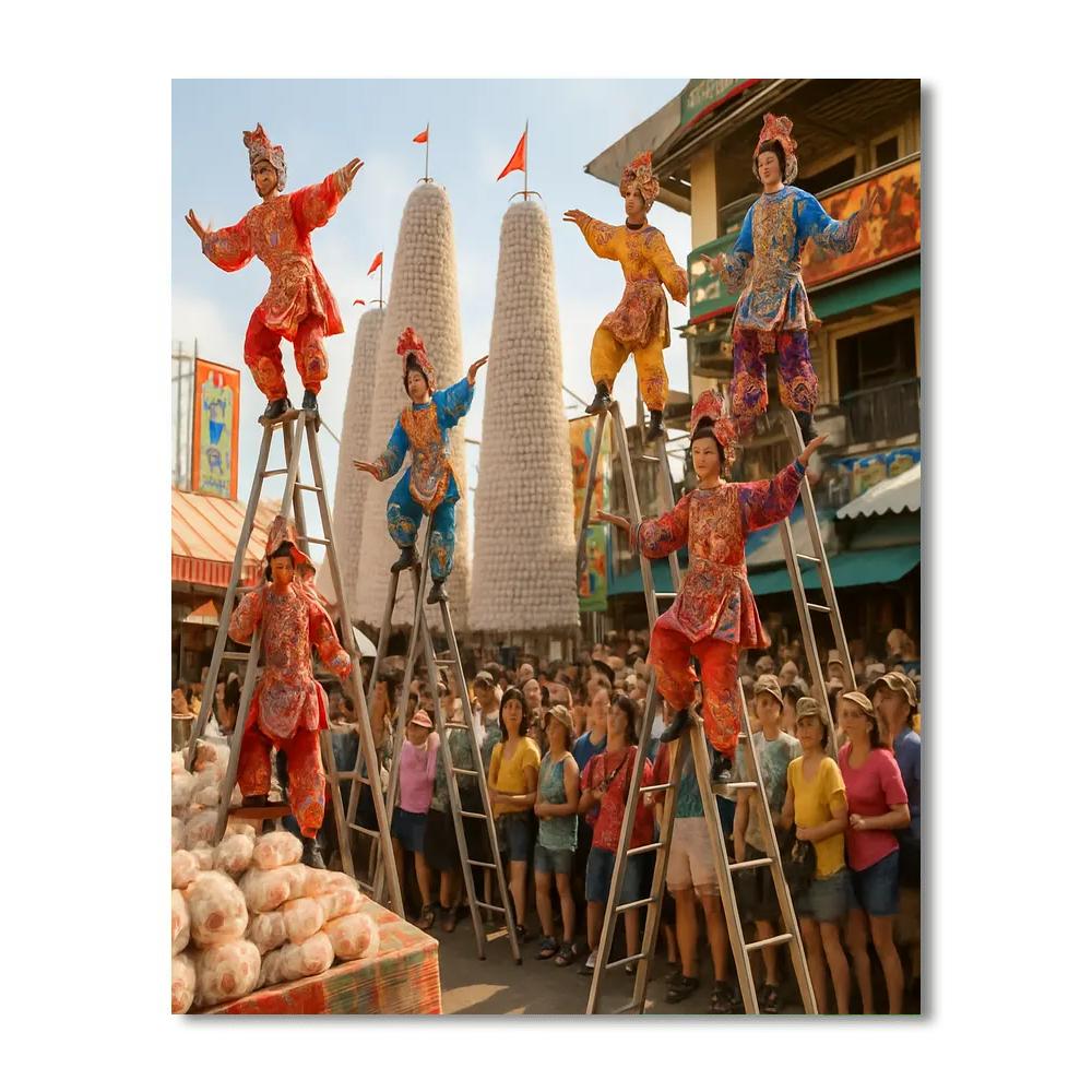 Bun Festival Monkey Parade Paint by numbers art