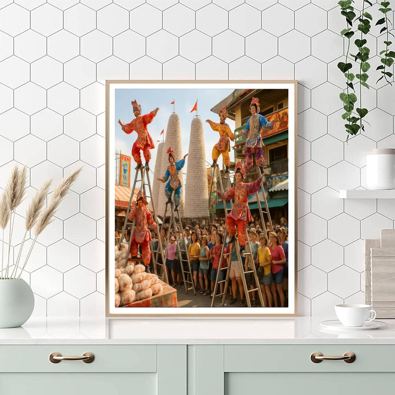 Bun Festival Monkey Parade Paint by numbers art