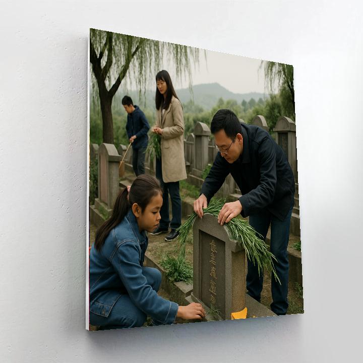 Tombsweep Qingming Ritual Paint by numbers art