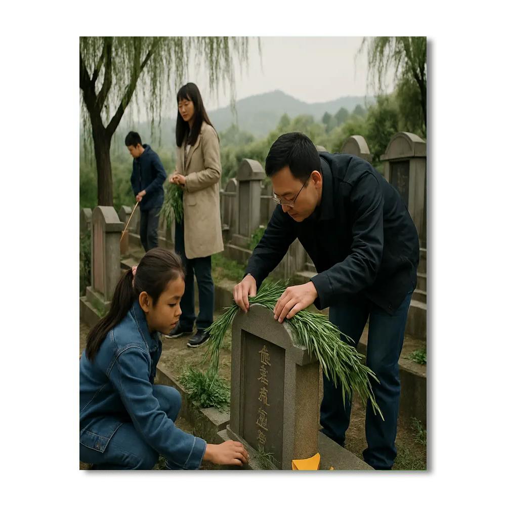 Tombsweep Qingming Ritual Paint by numbers art