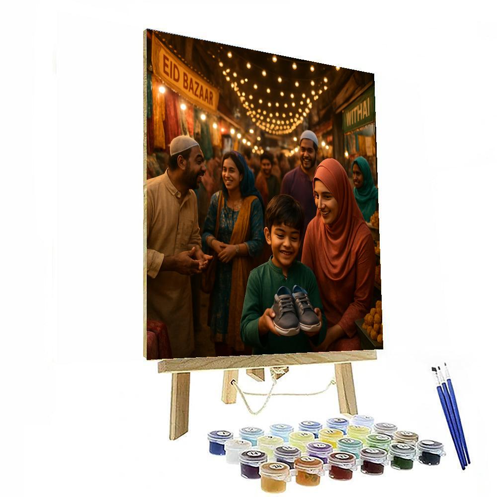 Eid Bazaar Evening Lights Paint by numbers art